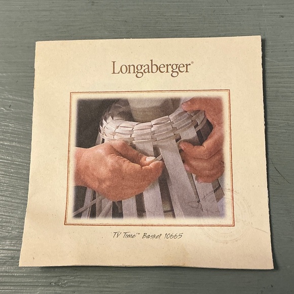 Longaberger 2004 TV Time Basket, Wrought Iron Stand, Protector, Wooden Dividers - Picture 8 of 16